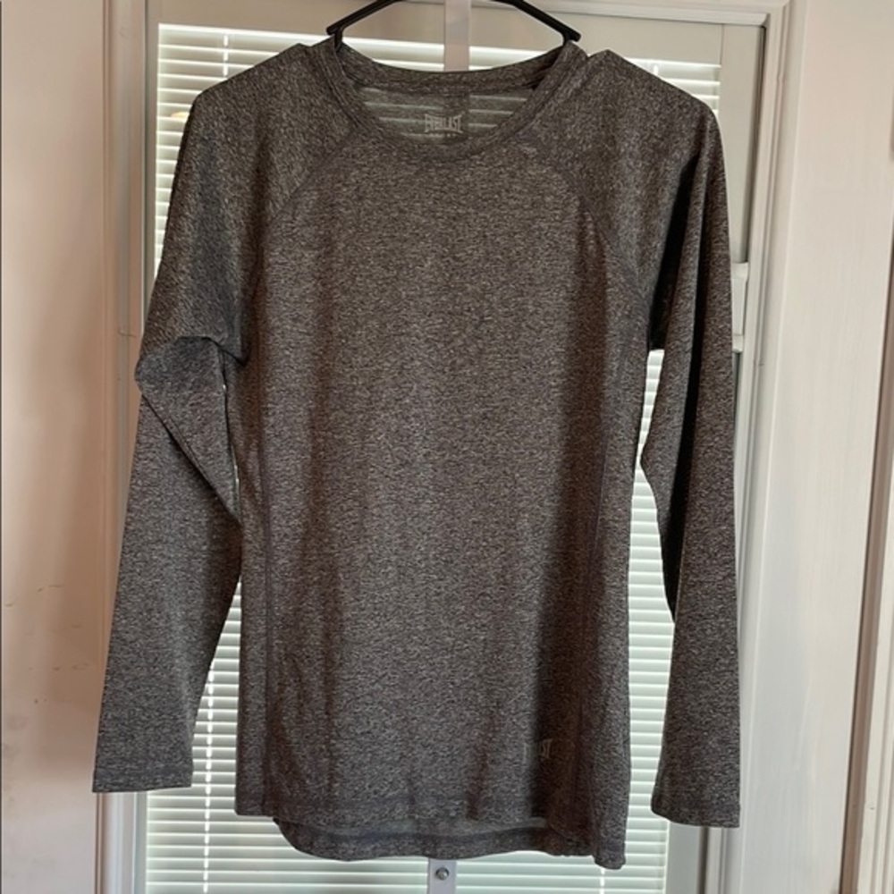 Everlast Sport Moisture Wicking Long Sleeve Athletic Tee Sz Small Heathered Grey